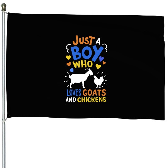 Goats Chickens Farmer Goat Lover Chicken Lover House Flags