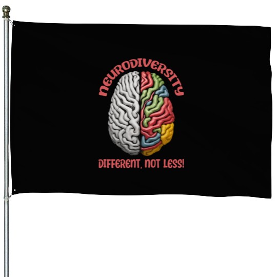 "Different, Not Less" Neurodiversity House Flags