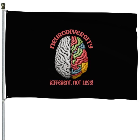 "Different, Not Less" Neurodiversity House Flags