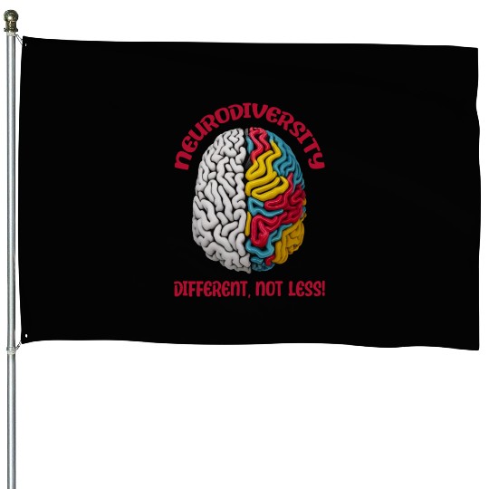 "Different, Not Less" Neurodiversity House Flags