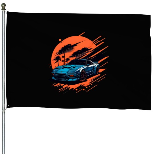 Sports car illustration House Flags