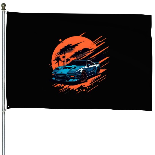 Sports car illustration House Flags