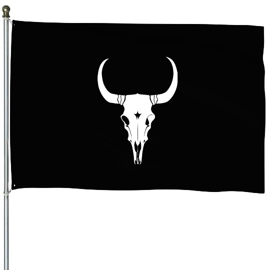 Cattle Skull Cow Skull Rodeo Western Skeleton House Flags