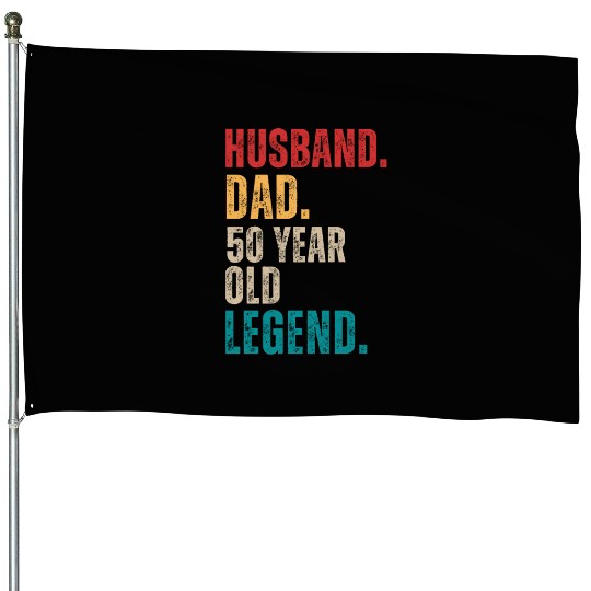 Funny 50th Birthday For Men Gifts Vintage Dad House Flags