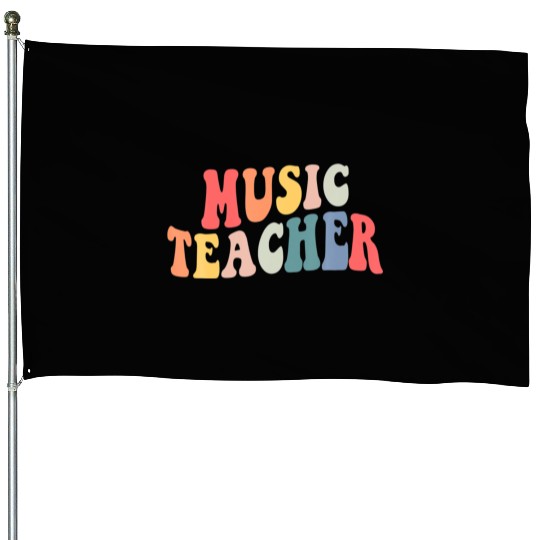 Groovy Music Teacher Team Back To School House Flags