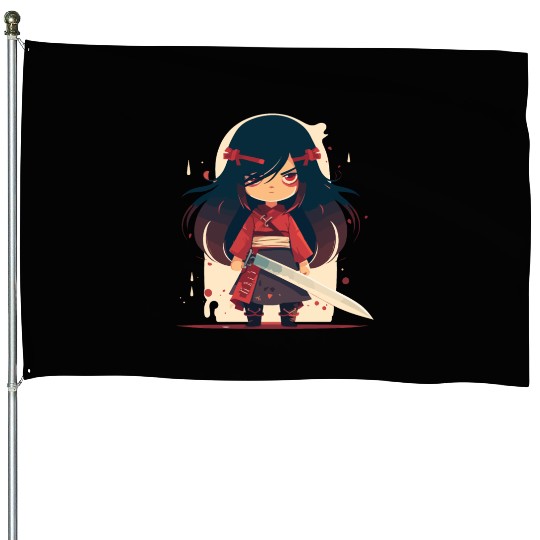 Girl Samurai House Flags
