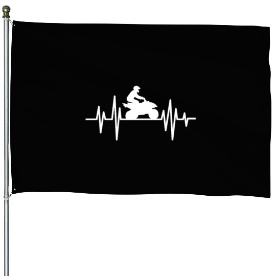 ATV Heartbeat Four Wheeler Quad Biker Rider House Flags