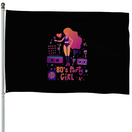 80s party girl sexy girl House Flags