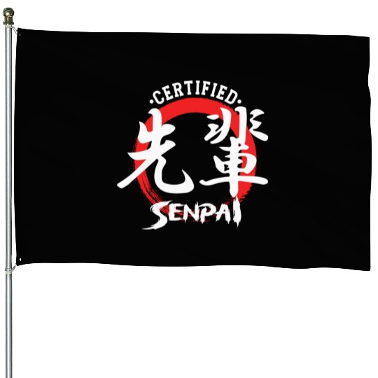 Certified Senpai Japanese Manga Anime Lover Otaku House Flags