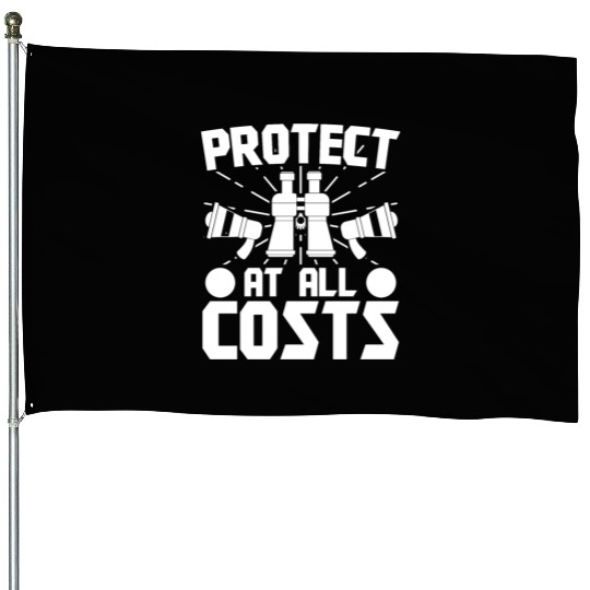 Lifeguard protect at all costs swimming pool guard House Flags