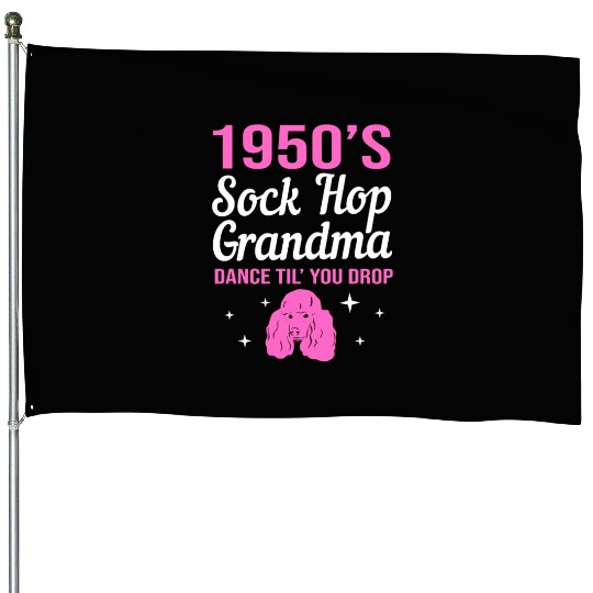 Retro Dance 1950s Sock Hop Dancing Grandma House Flags