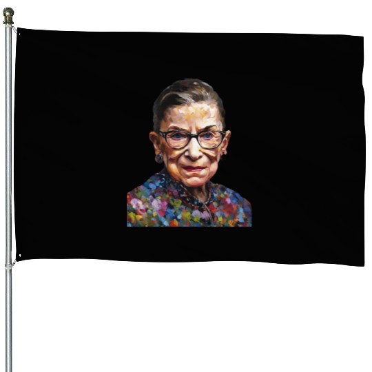 Ruth Bader Ginsburg portrait in a Monet style House Flags