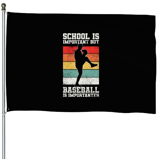 Baseball Pitcher Baseball Player House Flags