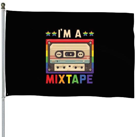I'm A Mixtape Rainbow Pride Month LGBTQ Gay Pride House Flags