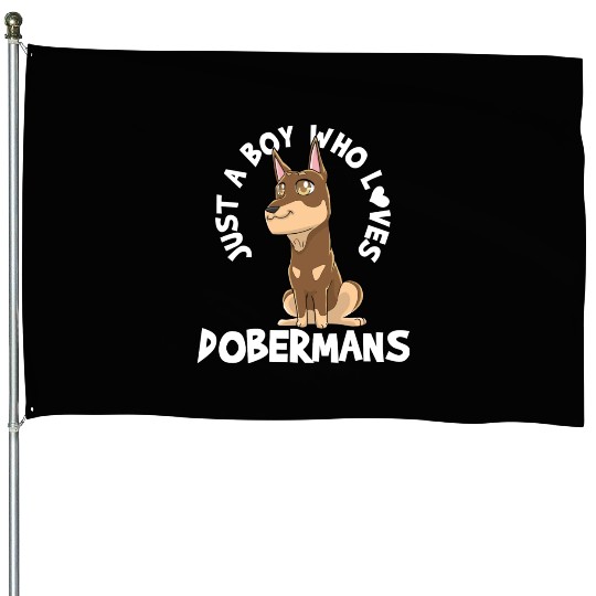 Doberman Doberman Lover Kawaii House Flags