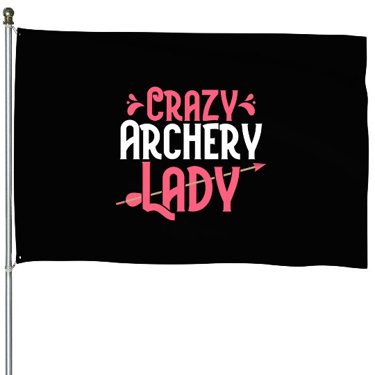 Crazy Archery Lady Bow & Arrows Target Archer House Flags