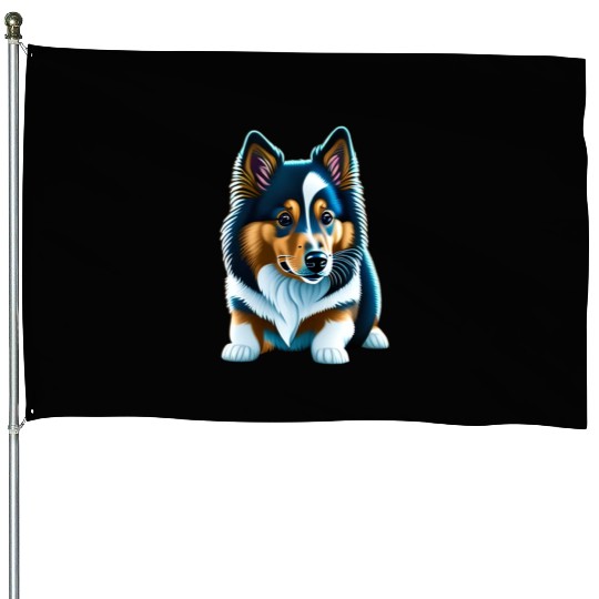 Shetland sheepdog puppy House Flags
