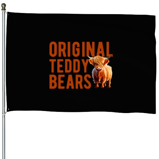 Original Teddy Bears Highland Cow Scottish Cattle House Flags