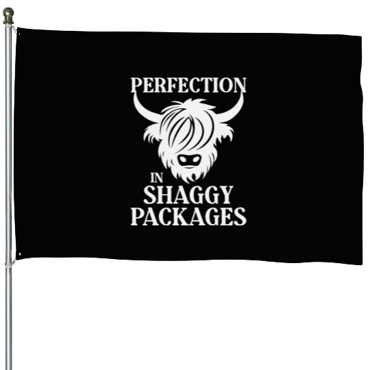 Perfection In Shaggy Packages Highland Cow House Flags