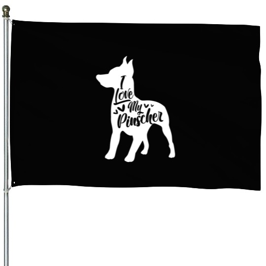 I Love My Pinscher Miniature Pinscher Min Pin House Flags