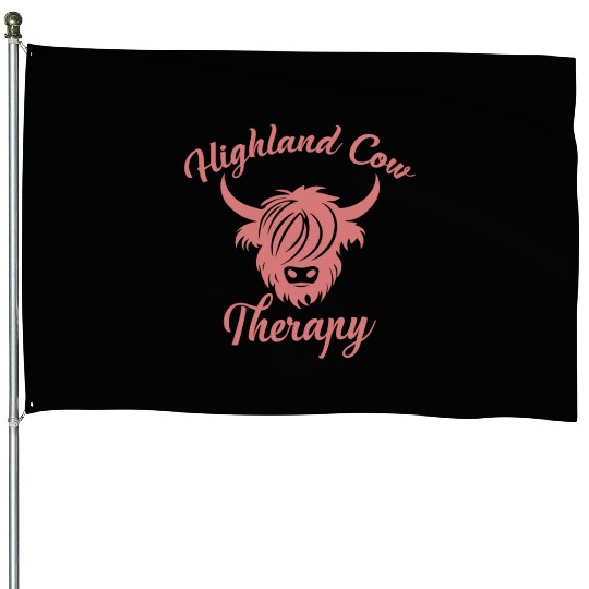 Highland Cow Therapy House Flags