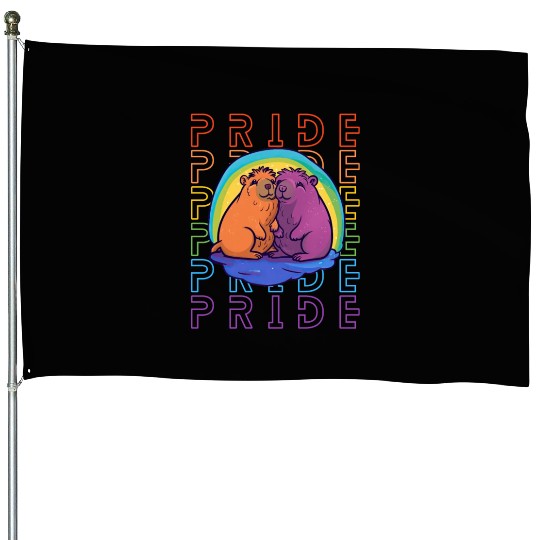 Pride Capybara House Flags