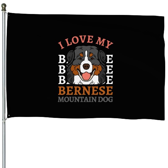 Bernese Mountain Dog cute mom of Bernese Mountain House Flags