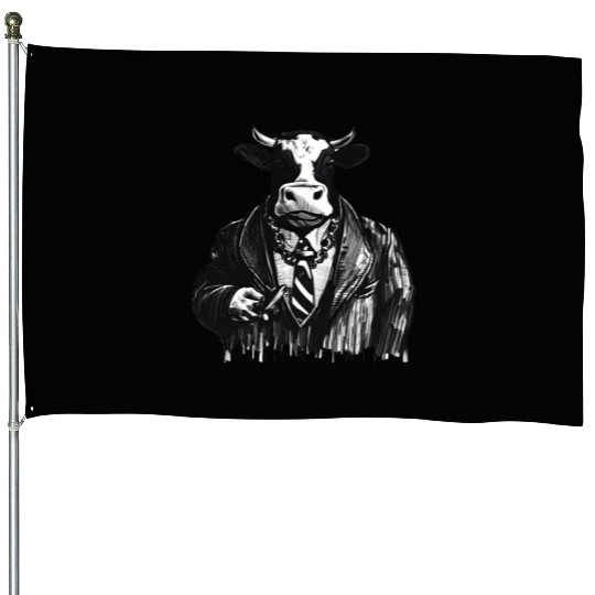 COW MOBSTER COW AS MOB BOSS COW A NOSTRA House Flags