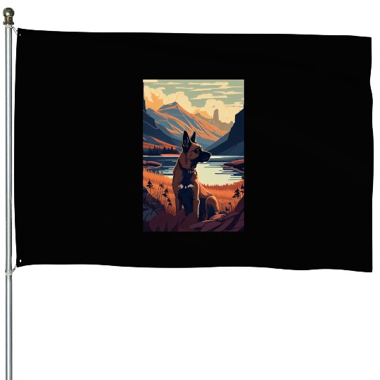 Belgian Malinois Nature House Flags