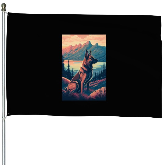 Belgian Malinois Nature House Flags
