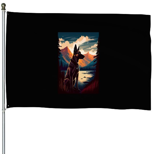 Belgian Malinois Nature House Flags