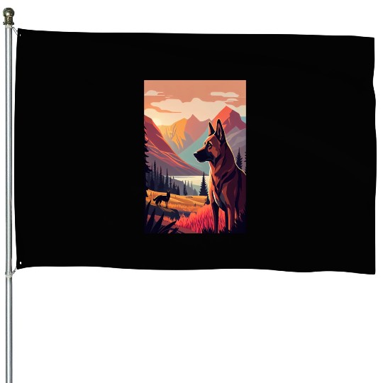 Belgian Malinois Nature House Flags
