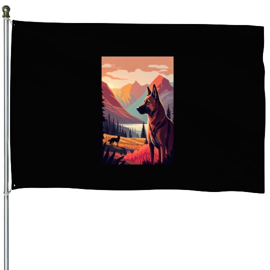 Belgian Malinois Nature House Flags