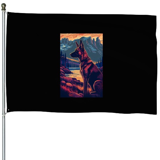 Belgian Malinois Nature House Flags