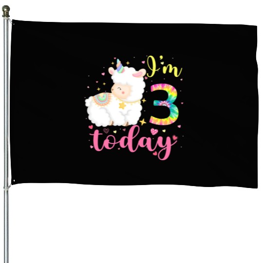 3 Year Old Llama Birthday Party 3rd Animal House Flags