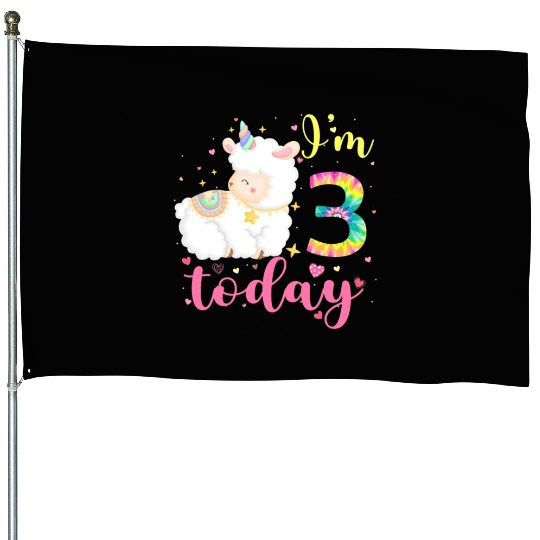 3 Year Old Llama Birthday Party 3rd Animal House Flags