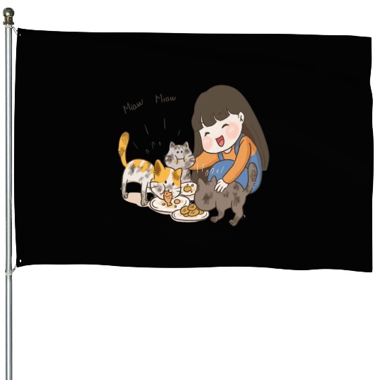 Crazy Cat Lady is My Destiny House Flags