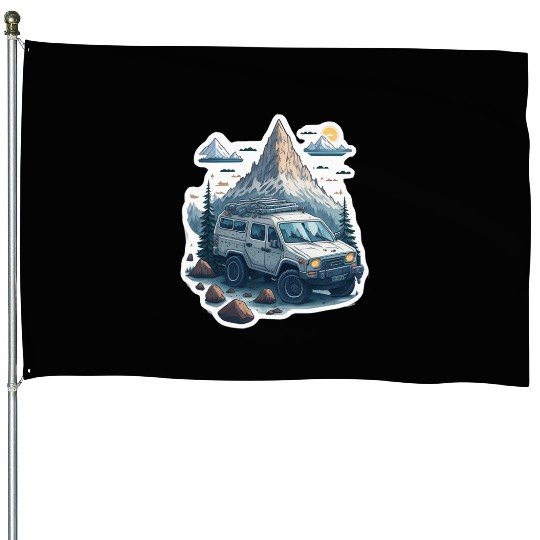 Travel adventure veichle House Flags