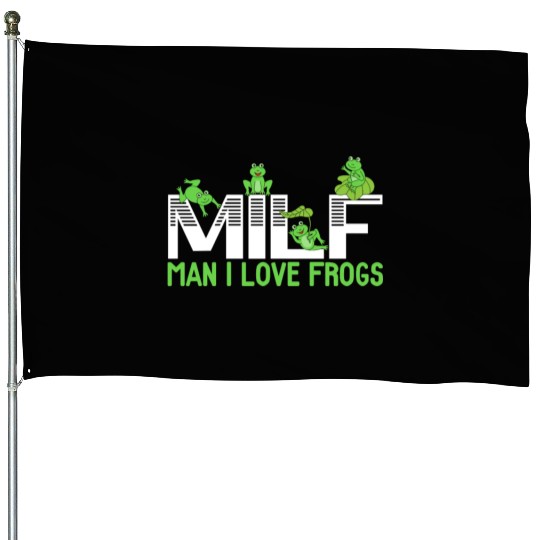Man I Love Frogs Tadpole Amphibian Herpetologist House Flags