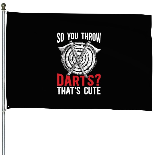Axe Throwing So You Throw Darts Bullseye Chopping House Flags