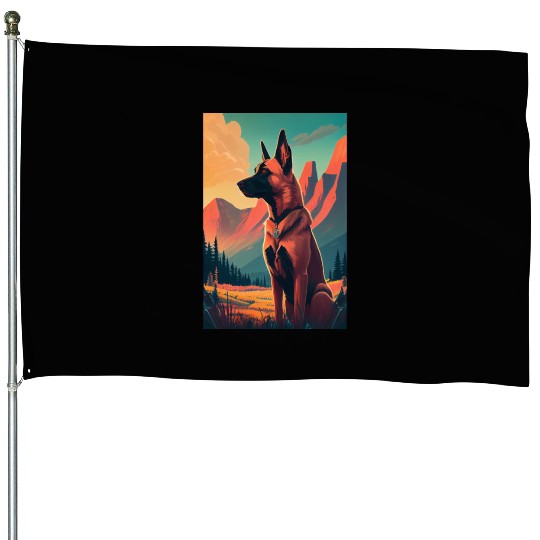 Belgian Malinois Nature House Flags
