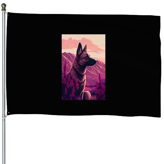 Belgian Malinois Nature House Flags