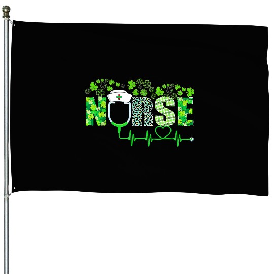 Irish Nurse Shamrock Stethoscope St Patricks Day House Flags
