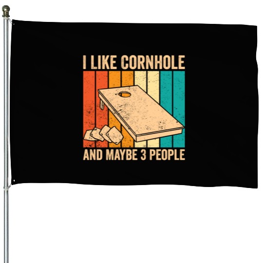 Funny Cornhole Retro House Flags