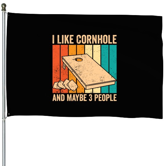 Funny Cornhole Retro House Flags