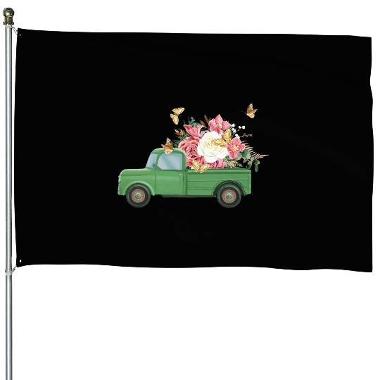 Truck Flower Sublimation House Flags