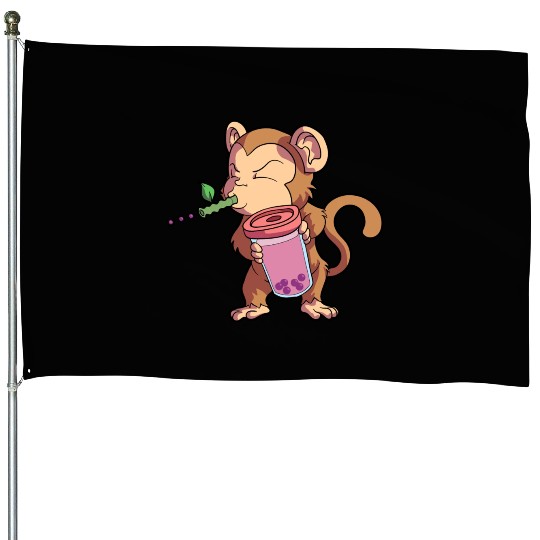 Monkey Bubble Tea Year Of The Monkey Chinese House Flags