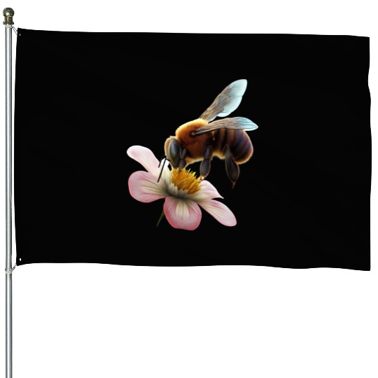 bee on flower House Flags