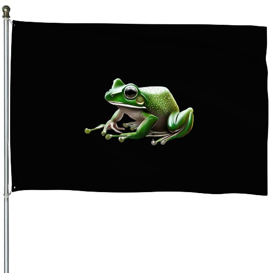 Rain frog water drop frog House Flags