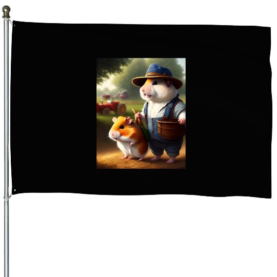 Hamster Farmer House Flags
